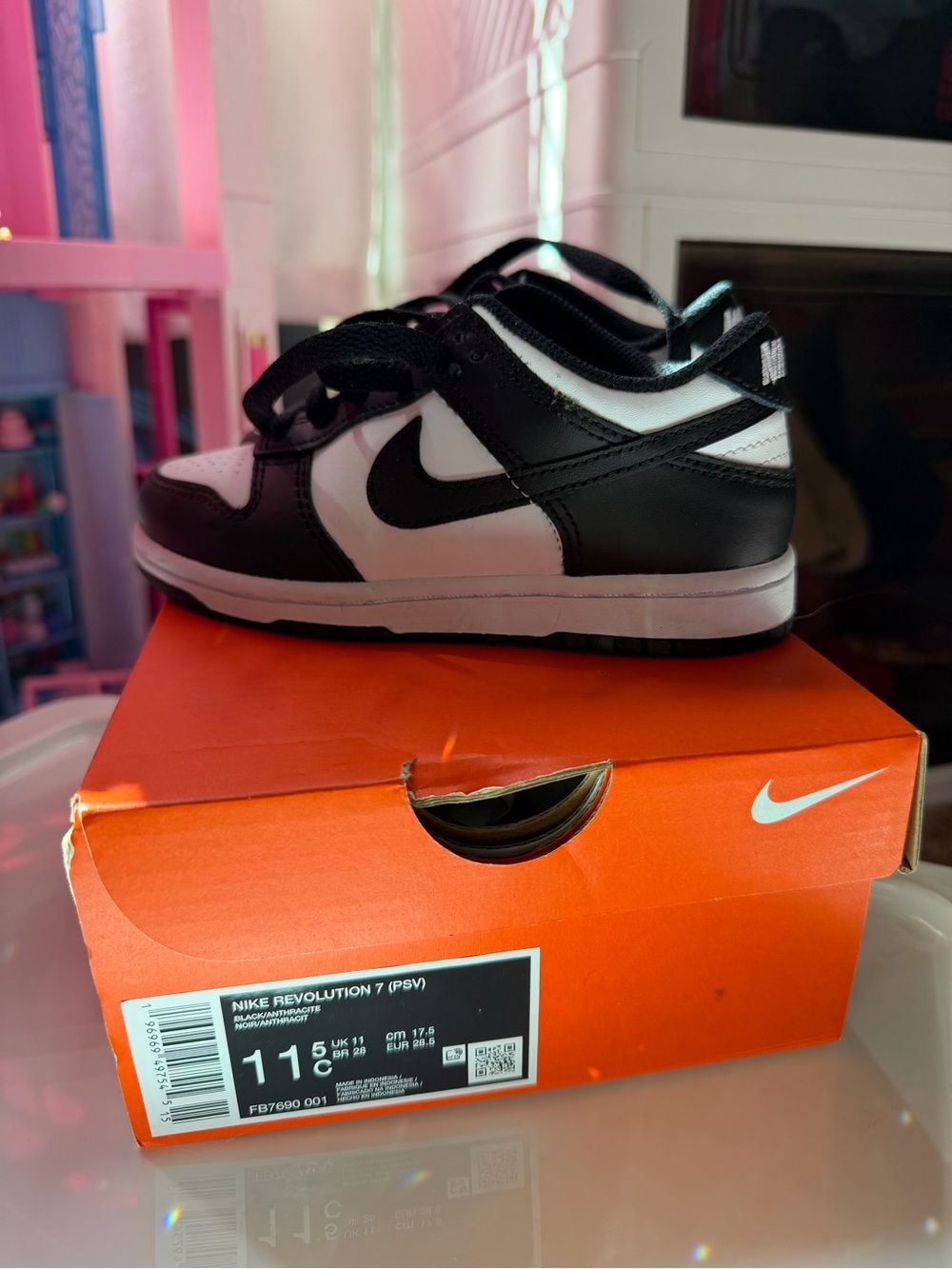 Nike Kids Black and White Low-Top Sneakers